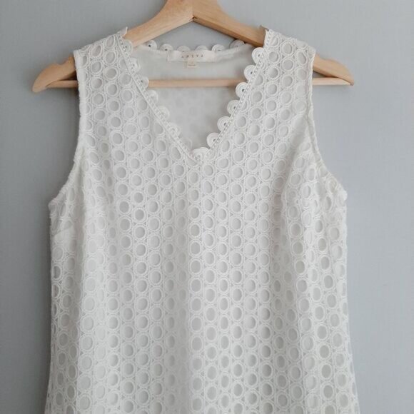 ADIVA / White Eyelet & Floral Lace Maxi Long Length Dress Sz 6 - Picture 3 of 16